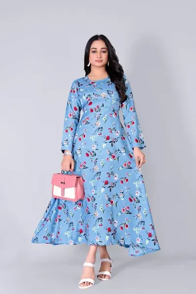 Classic Crepe Printed Dress for Women