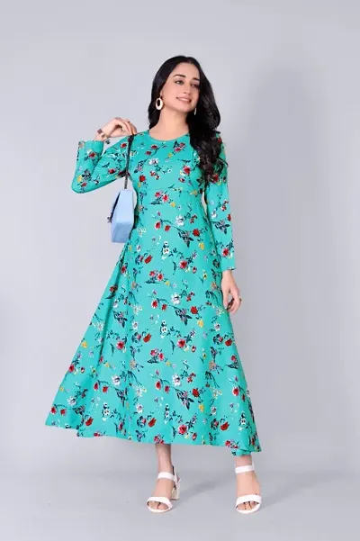 Classic Crepe Printed Dress for Women