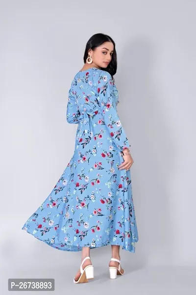 Classic Crepe Printed Dress for Women-thumb2