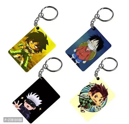 Animator Premium Anime Keychain Pack of 4 Kakashi 2 For Bike Scooty Car Acrylic Keyholder-thumb0