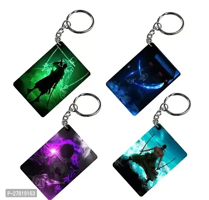 Animator Premium Anime Keychain Pack of 4 Kakashi 2 For Bike Scooty Car Acrylic Keyholder