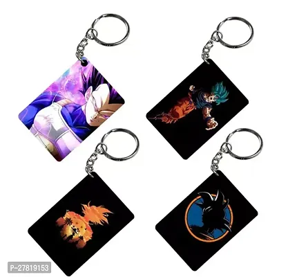 Animator Premium Anime Keychain Pack of 4 Kakashi 2 For Bike Scooty Car Acrylic Keyholder-thumb0