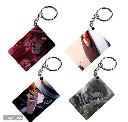 Animator Premium Anime Keychain Pack of 4 Kakashi 2 For Bike Scooty Car Acrylic Keyholder-thumb0