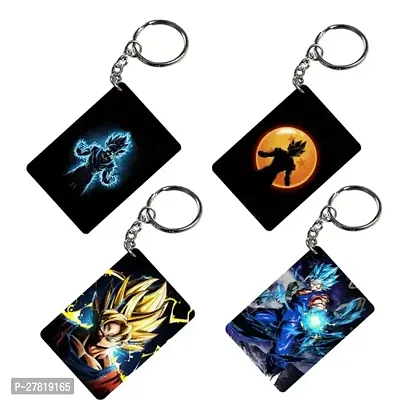 Animator Premium Anime Keychain Pack of 4 Kakashi 2 For Bike Scooty Car Acrylic Keyholder