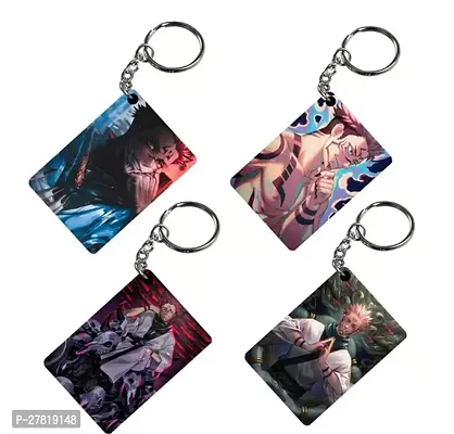 Animator Premium Anime Keychain Pack of 4 Kakashi 2 For Bike Scooty Car Acrylic Keyholder