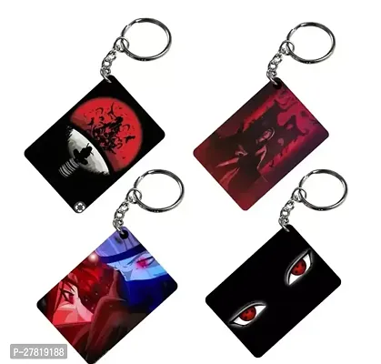 Animator Premium Anime Keychain Pack of 4 Kakashi 2 For Bike Scooty Car Acrylic Keyholder-thumb0