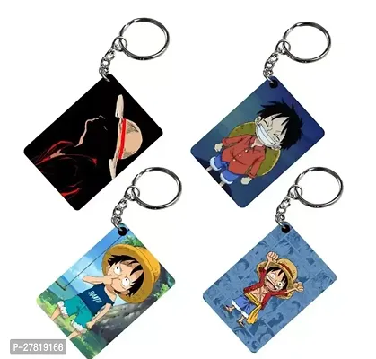 Animator Premium Anime Keychain Pack of 4 Kakashi 2 For Bike Scooty Car Acrylic Keyholder-thumb0