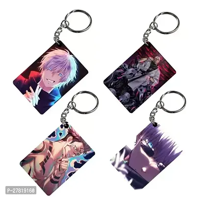 Animator Premium Anime Keychain Pack of 4 Kakashi 2 For Bike Scooty Car Acrylic Keyholder