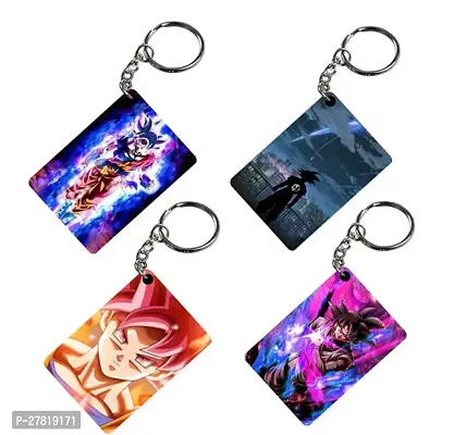 Animator Premium Anime Keychain Pack of 4 Kakashi 2 For Bike Scooty Car Acrylic Keyholder