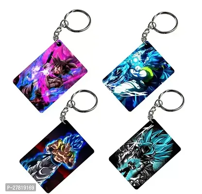 Animator Premium Anime Keychain Pack of 4 Kakashi 2 For Bike Scooty Car Acrylic Keyholder-thumb0