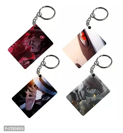 Animator Premium Anime Keychain (Pack of 4) Sukuna For Bike, Scooty, Car, Acrylic Keyholder pack of 4