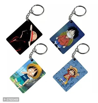 Animator Premium Anime Keychain (Pack of 4) Mix For Bike, Scooty, Car, Acrylic Keyholder PACK OF 4-thumb0