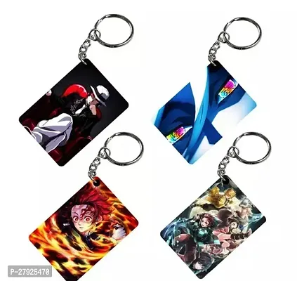 Animator Premium Anime Keychain (Pack of 4) Mix For Bike, Scooty, Car, Acrylic Keyholder PACK OF 4