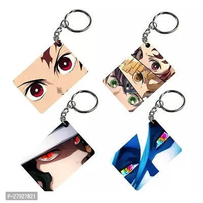 Animator Premium Anime Keychain (Pack of 4) Zoro One Piece For Bike, Scooty, Car, Acrylic Keyholder PACK OF 4