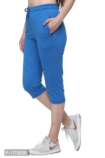 Buy HARDIHOOD cotton gym 3/4th half track pants capri for women l blue  Online In India At Discounted Prices