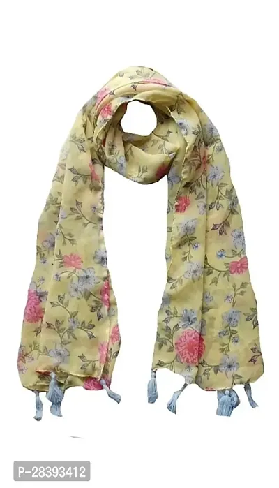 Elite Yellow Twill Printed Stole For Women-thumb0