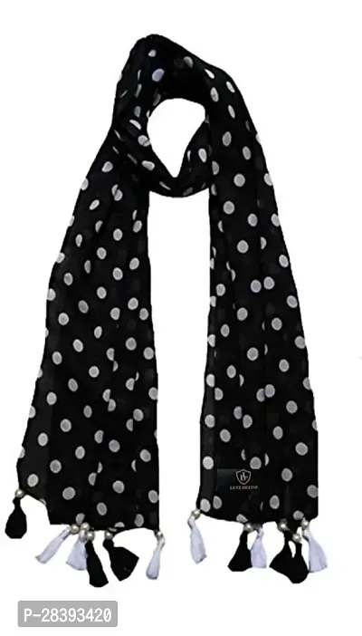 Elite Black Twill Printed Stole For Women-thumb0