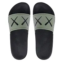 PERY-PAO Combo Mens Sliders Sky Blue , White , Green , Brown , Grey , Black Flipflop  Slippers-thumb3