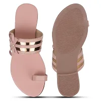 Stylish Peach Synthetic With PVC Sole Fashion Flats For Women-thumb2