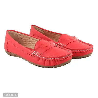 Elegant Red Rexine Solid Bellies For Women