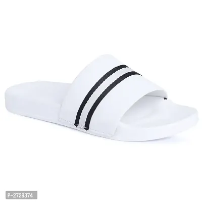 White Synthetic Casual Stylish Slide Slippers for Men