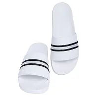 White Synthetic Casual Stylish Slide Slippers for Men-thumb1