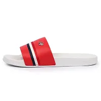 Men's White Red EVA Self Design Flip Flops-thumb1