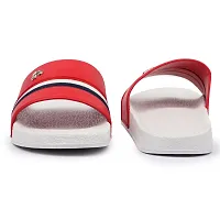 Men's White Red EVA Self Design Flip Flops-thumb2