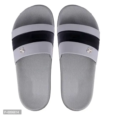 Grey Rexine Flip Flops For Men