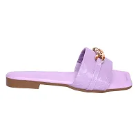 Elegant Purple Rexine Solid Sandals For Women-thumb1