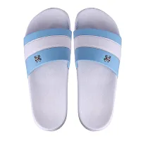 PERY-PAO Combo Mens Sliders Sky Blue , White , Grey , Black Flipflop  Slippers-thumb1