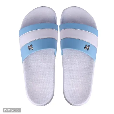 PERY-PAO Combo Mens Sliders Sky Blue , White , Grey , Black Flipflop  Slippers-thumb2