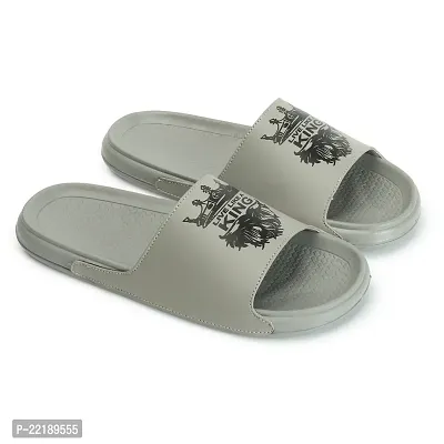 Stylish Grey Rexine Solid Sliders For Men-thumb4