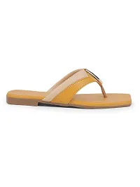 Stylish Mustard Synthetic With PVC Sole Fashion Flats For Women-thumb3
