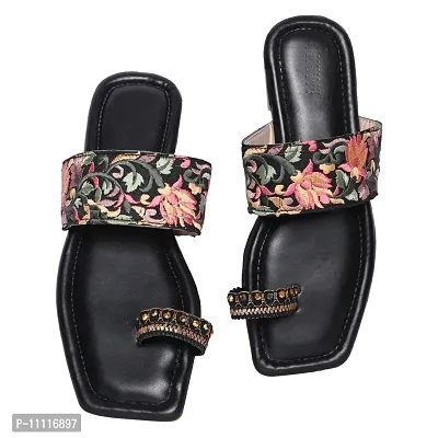 Elegant Printed Rexine Solid Sandals For Women-thumb5