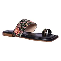 Elegant Printed Rexine Solid Sandals For Women-thumb2