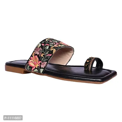 Elegant Printed Rexine Solid Sandals For Women-thumb3