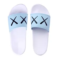 PERY-PAO Combo Mens Sliders Sky Blue , White , Grey , Black Flipflop  Slippers-thumb3