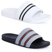 PERY-PAO Men's Combo Pack of 2 Flip-Flops Multicolour-thumb2