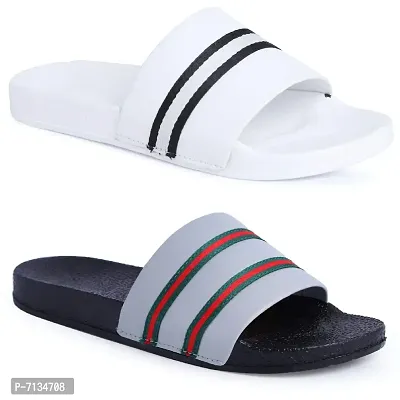 PERY-PAO Men's Combo Pack of 2 Flip-Flops Multicolour-thumb3