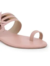 Stylish Peach Synthetic With PVC Sole Fashion Flats For Women-thumb4