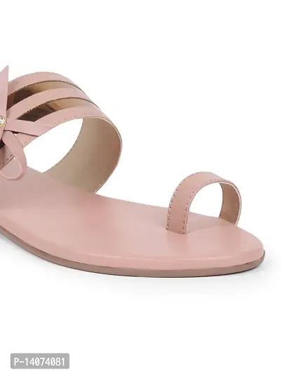 Stylish Peach Synthetic With PVC Sole Fashion Flats For Women-thumb5