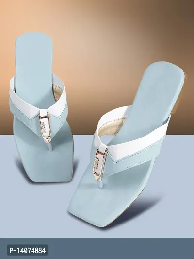 Stylish Sky Blue Synthetic With PVC Sole Fashion Flats For Women