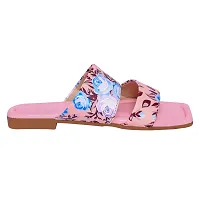 Elegant Pink Rexine Printed Sandals For Women-thumb1