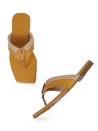 Stylish Mustard Synthetic With PVC Sole Fashion Flats For Women-thumb1
