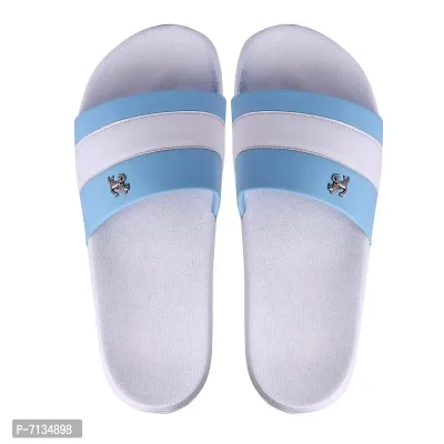 PERY-PAO Mens Combo Comfort Sliders White, Black, Grey, Sky Blue Boys Flip-Flops-thumb5