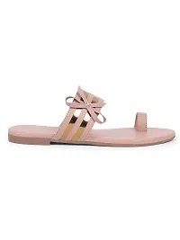 Stylish Peach Synthetic With PVC Sole Fashion Flats For Women-thumb3