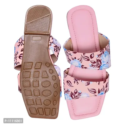 Elegant Pink Rexine Printed Sandals For Women-thumb4