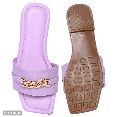 Elegant Purple Rexine Solid Sandals For Women-thumb4