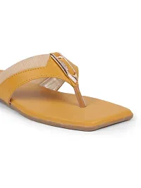 Stylish Mustard Synthetic With PVC Sole Fashion Flats For Women-thumb4